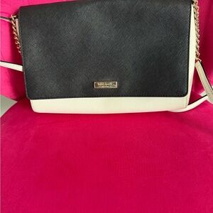 kate spade Black and Cream Crossbody with Gold Accent